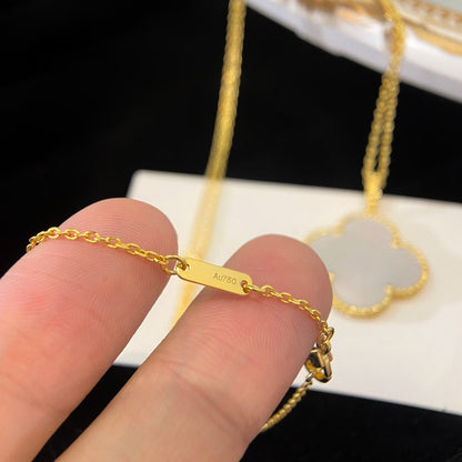 [Kincade Jewelrys]CLOVER 25MM MOP LARGE PENDANT NECKLACE