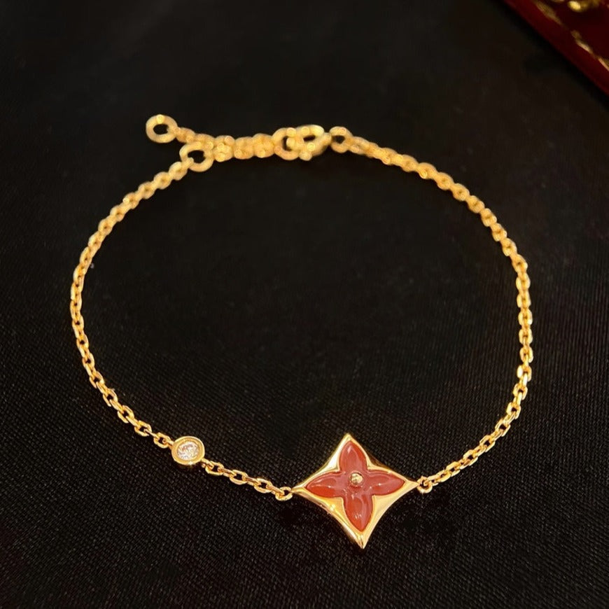 [Kincade Jewelrys]COLOR STAR CARNELIAN PINK GOLD DIAMOND BRACELET