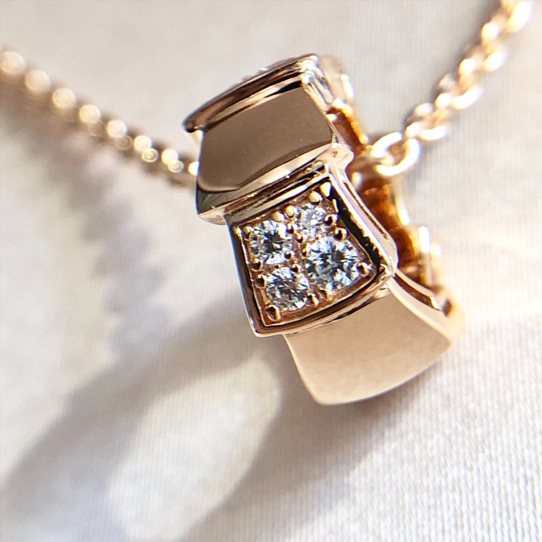 [Kincade Jewelrys]SERPENTI PEDANT DIAMOND PINK GOLD NECKLACE
