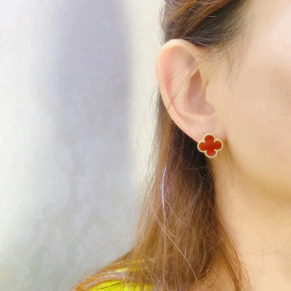 [Kincade Jewelrys]CLOVER MEDIUM 1 MOTIFS CARNELIAN  EARRINGS