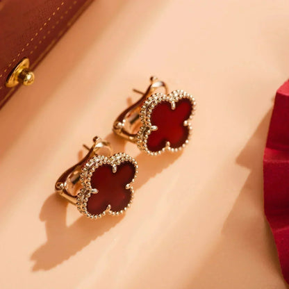 [Kincade Jewelrys]CLOVER MEDIUM 1 MOTIFS CARNELIAN  EARRINGS
