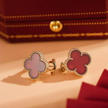 [Kincade Jewelrys]CLOVER MEDIUM 1 MOTIFS CARNELIAN  EARRINGS
