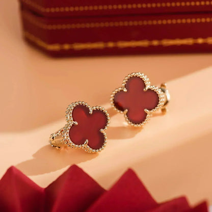 [Kincade Jewelrys]CLOVER MEDIUM 1 MOTIFS CARNELIAN  EARRINGS