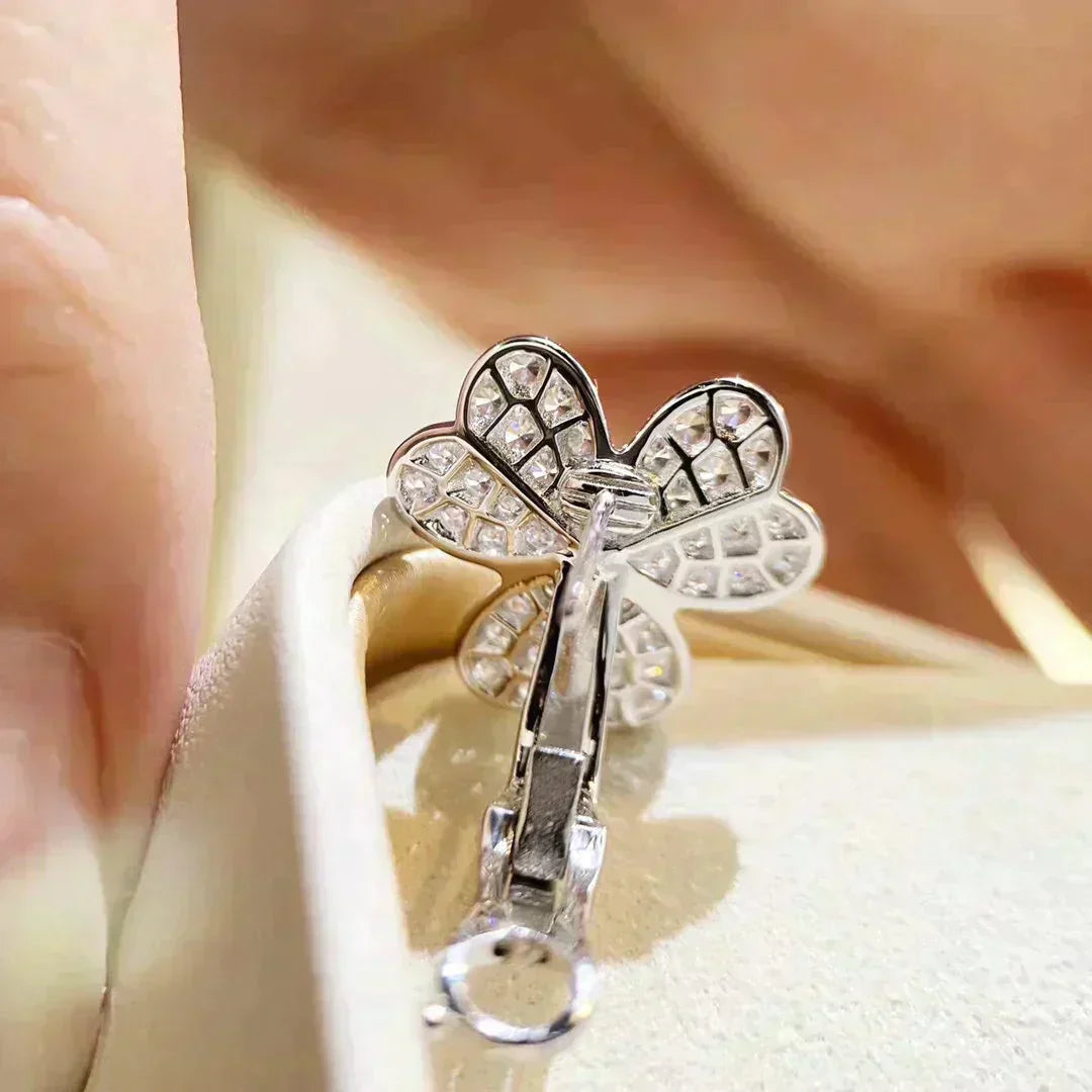 [Kincade Jewelrys]CLOVER COMOS DIAMOND EARRINGS SILVER
