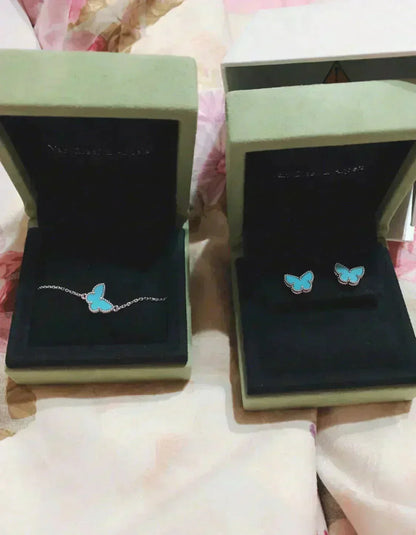 [Kincade Jewelrys]BUTTERFLY TURQUOISE EARRINGS SILVER