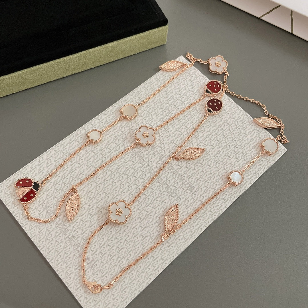 [Kincade Jewelrys]LUCKY SPRING 15 MOTIFS ROSE GOLD NECKLACE