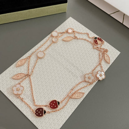 [Kincade Jewelrys]LUCKY SPRING 15 MOTIFS ROSE GOLD NECKLACE