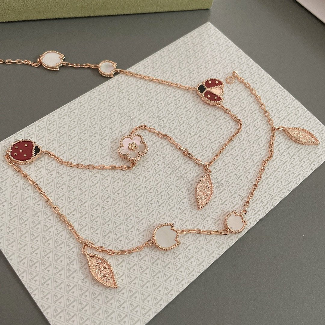 [Kincade Jewelrys]LUCKY SPRING 15 MOTIFS ROSE GOLD NECKLACE