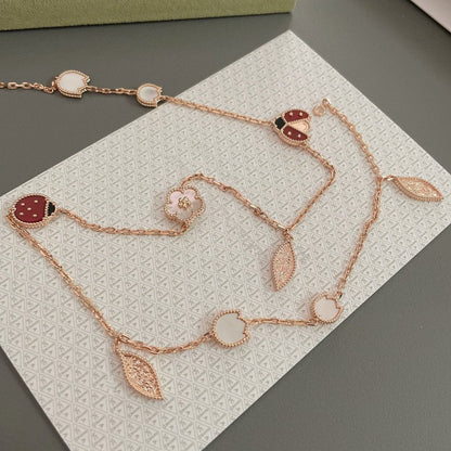 [Kincade Jewelrys]LUCKY SPRING 15 MOTIFS ROSE GOLD NECKLACE