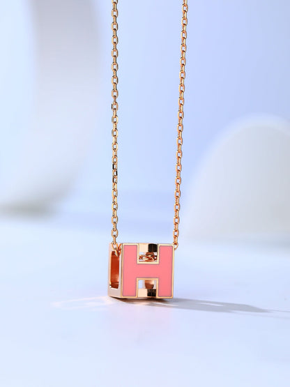 [Kincade Jewelrys]H CAGE PINK GOLD NECKLACE
