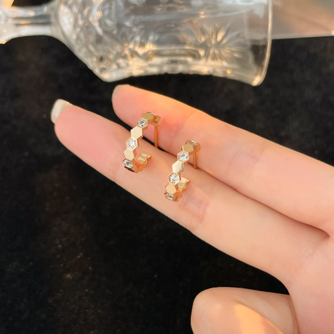[Kincade Jewelrys]BEE LOVE DIAMOND HOOP EARRINGS