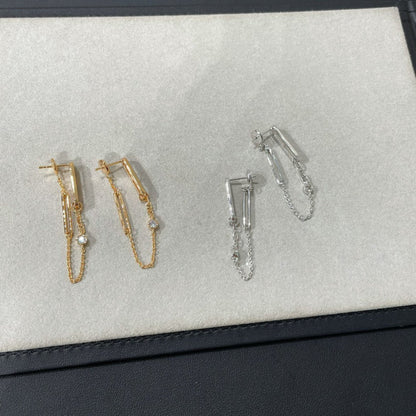 [Kincade Jewelrys]CHAINE CHAOS DIAMOND DROP EARRINGS