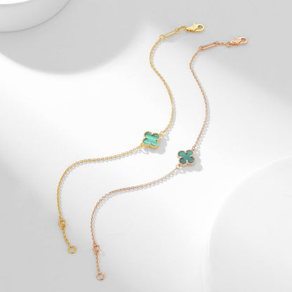 [Kincade Jewelrys]CLOVER BRACELET MALACHITE 1 MOTIF