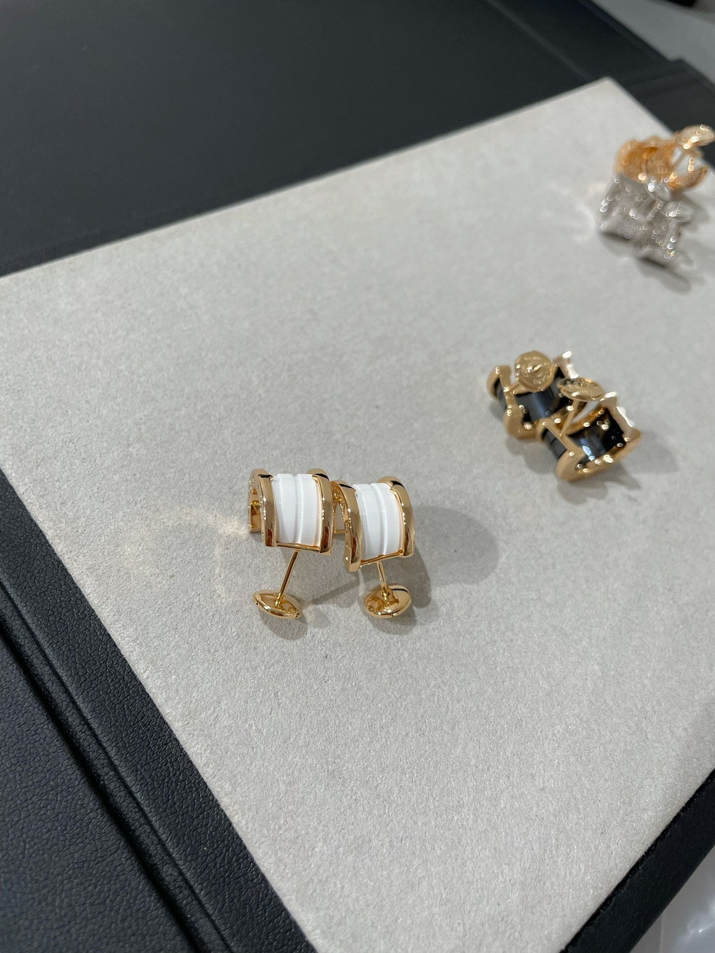 [Kincade Jewelrys]ZERO 1 PINK GOLD CERAMIC EARRINGS