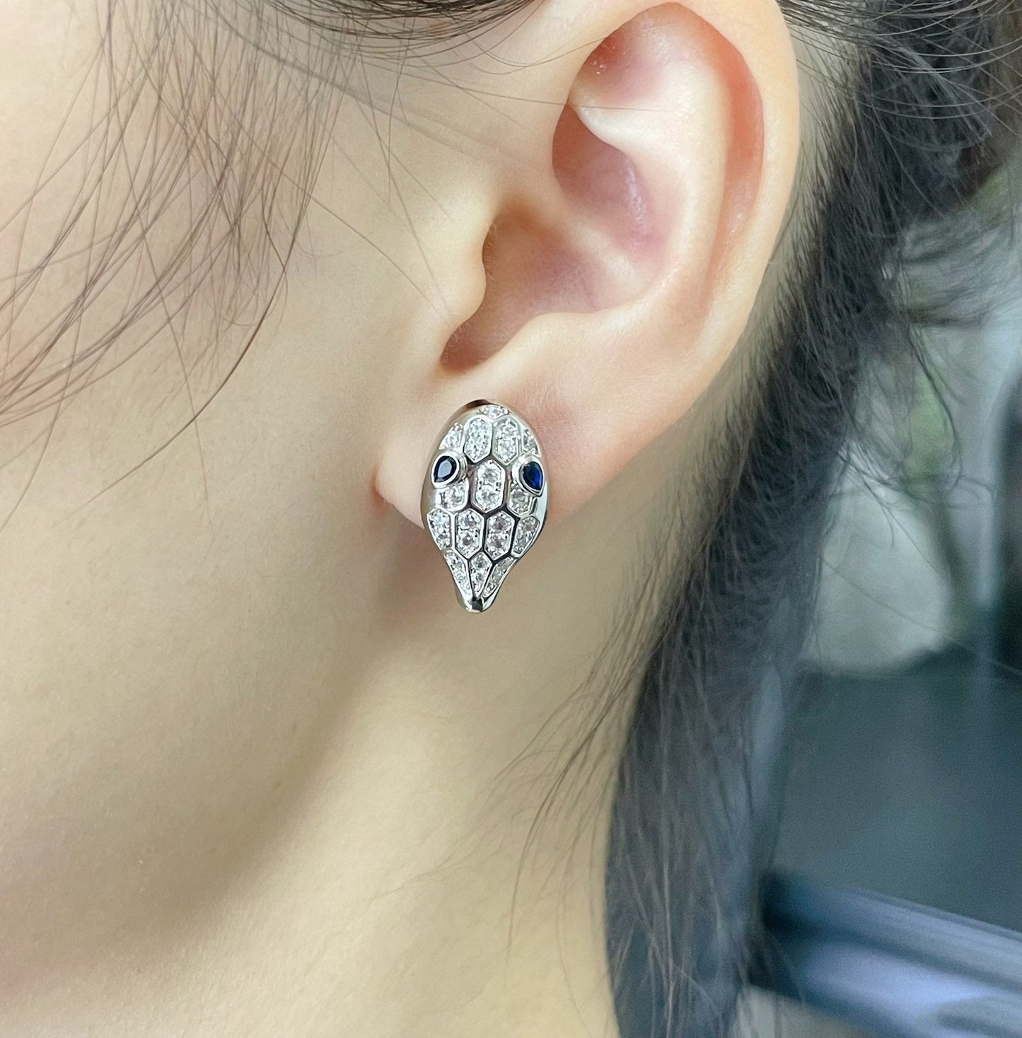 [Kincade Jewelrys]SERPENT DIAMOND STUD EARRINGS