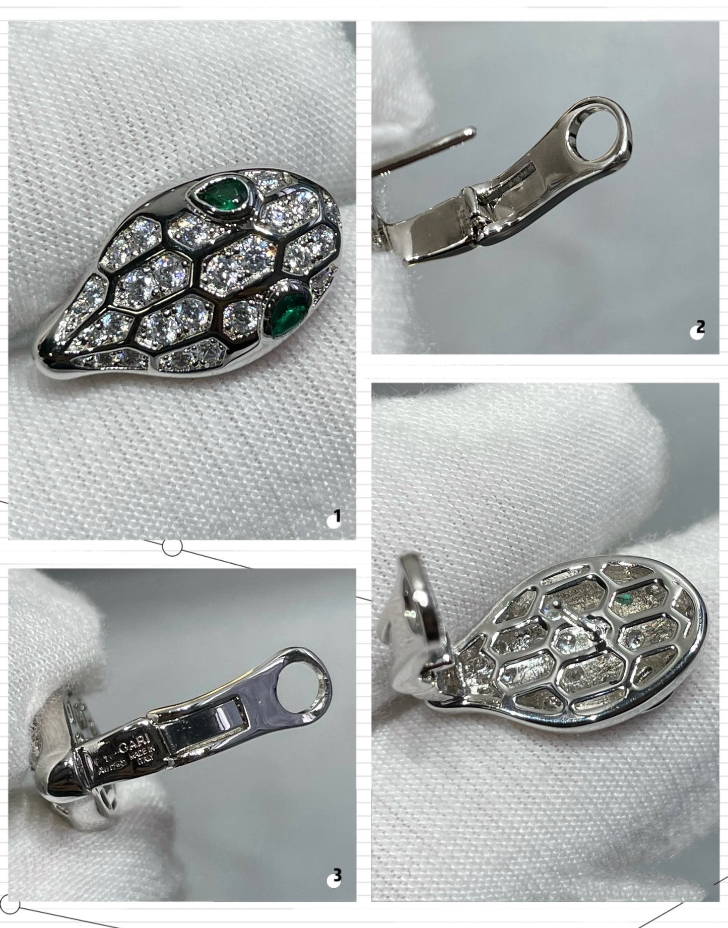 [Kincade Jewelrys]SERPENT DIAMOND STUD EARRINGS