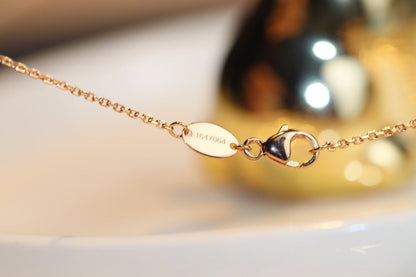 [Kincade Jewelrys]JEUX MALACHITE 1 DIAMOND PINK GOLD NECKLACE