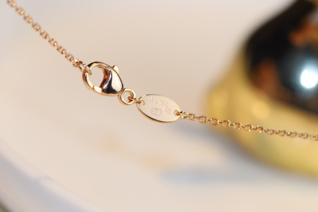 [Kincade Jewelrys]JEUX MALACHITE 1 DIAMOND PINK GOLD NECKLACE