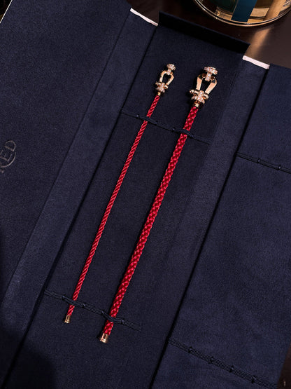 [Kincade Jewelrys]FORCE 10 HALF DIAMOND PINK GOLD RED CORDERI LARGE AND MEDIUM MODEL