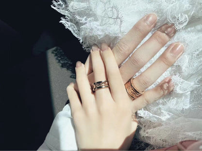 [Kincade Jewelrys]ZERO 1 ROCK BLACK CERAMIC PINK GOLD LARGE MODEL