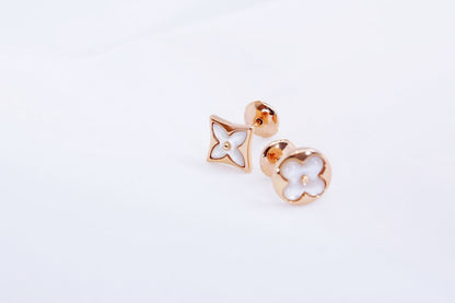 [Kincade Jewelrys]STAR AND SUN PINK GOLD MOP STUD EARRINGS