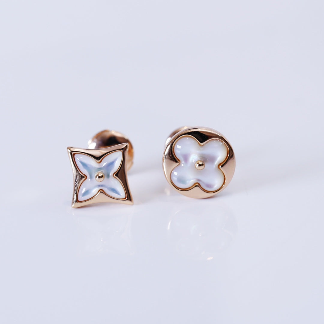 [Kincade Jewelrys]STAR AND SUN PINK GOLD MOP STUD EARRINGS