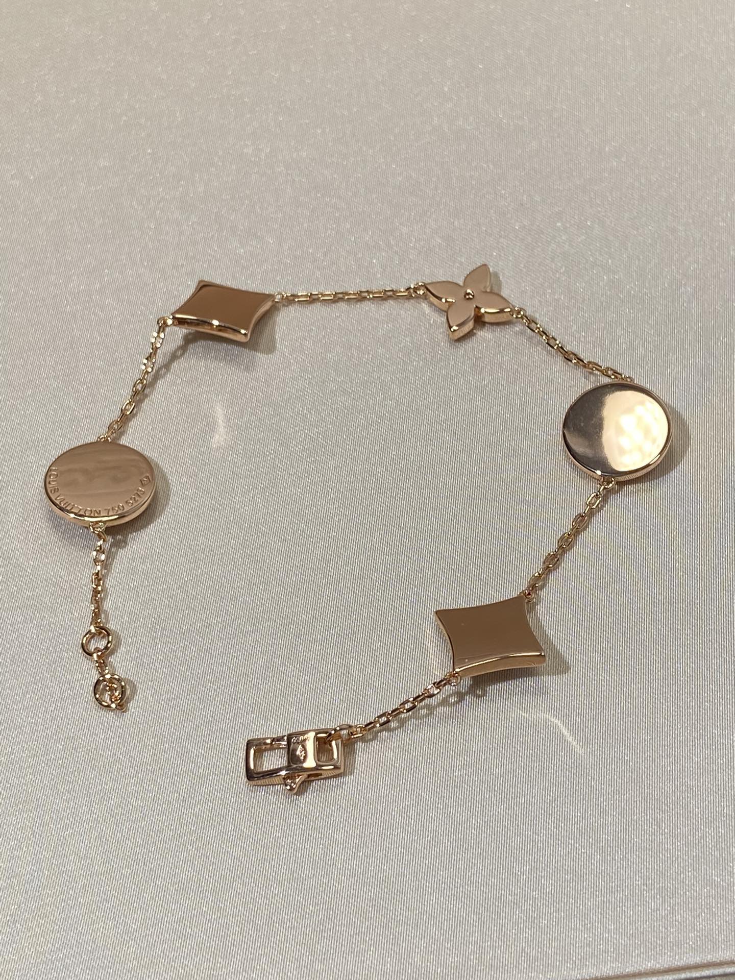 [Kincade Jewelrys]STAR AND SUN 5 MOTIF MOP PINK GOLD BRACELET