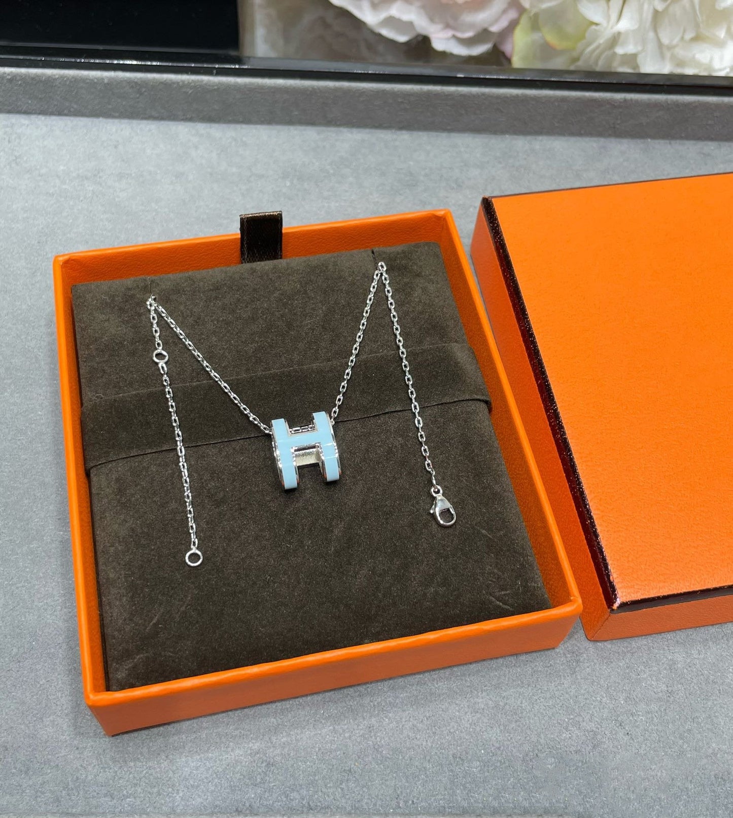 [Kincade Jewelrys]POP H SKY BLUE NECKLACE