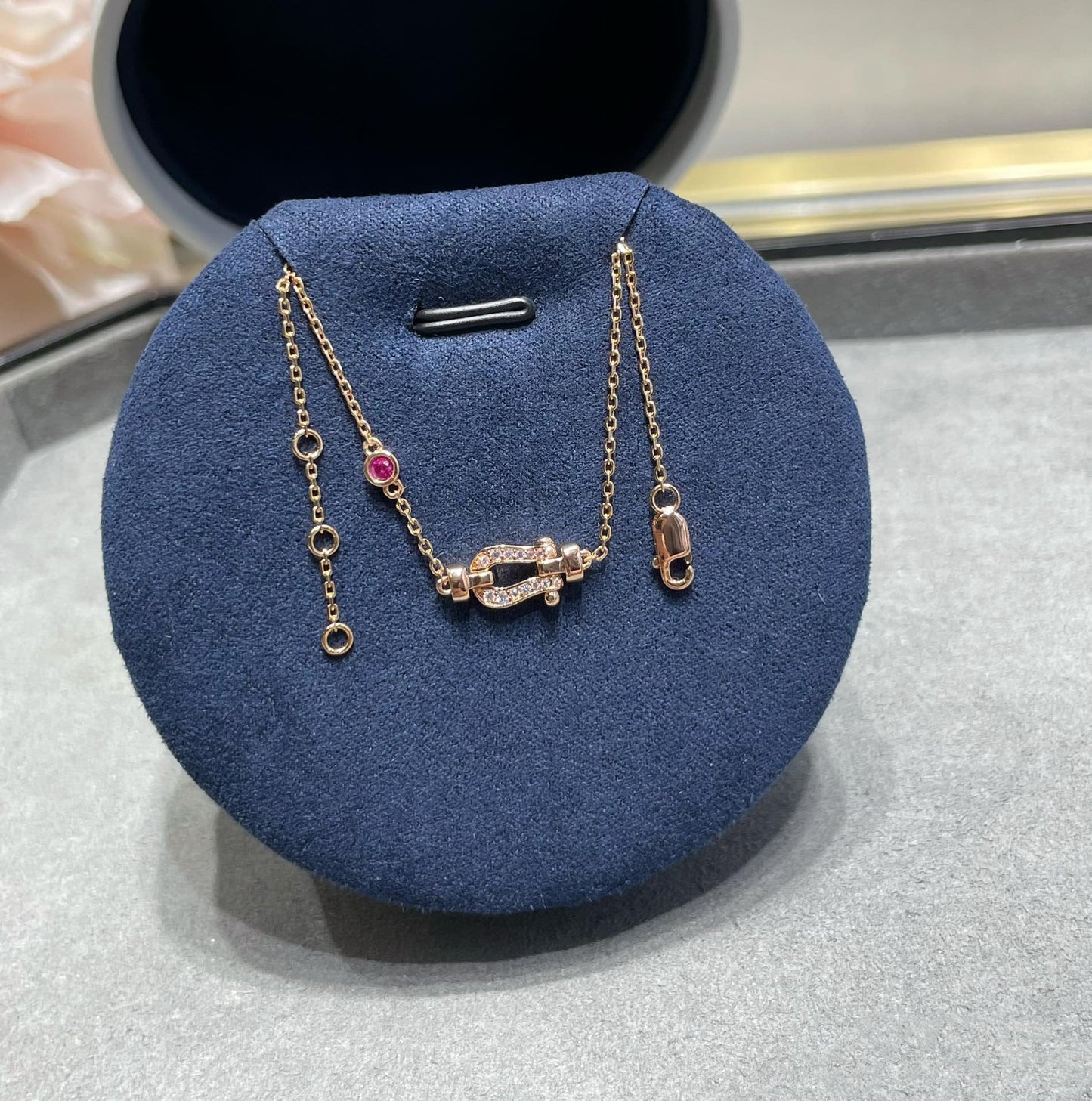 [Kincade Jewelrys]FORCE 10 DIAMOND CHAIN LINK PINK GOLD BRACELET