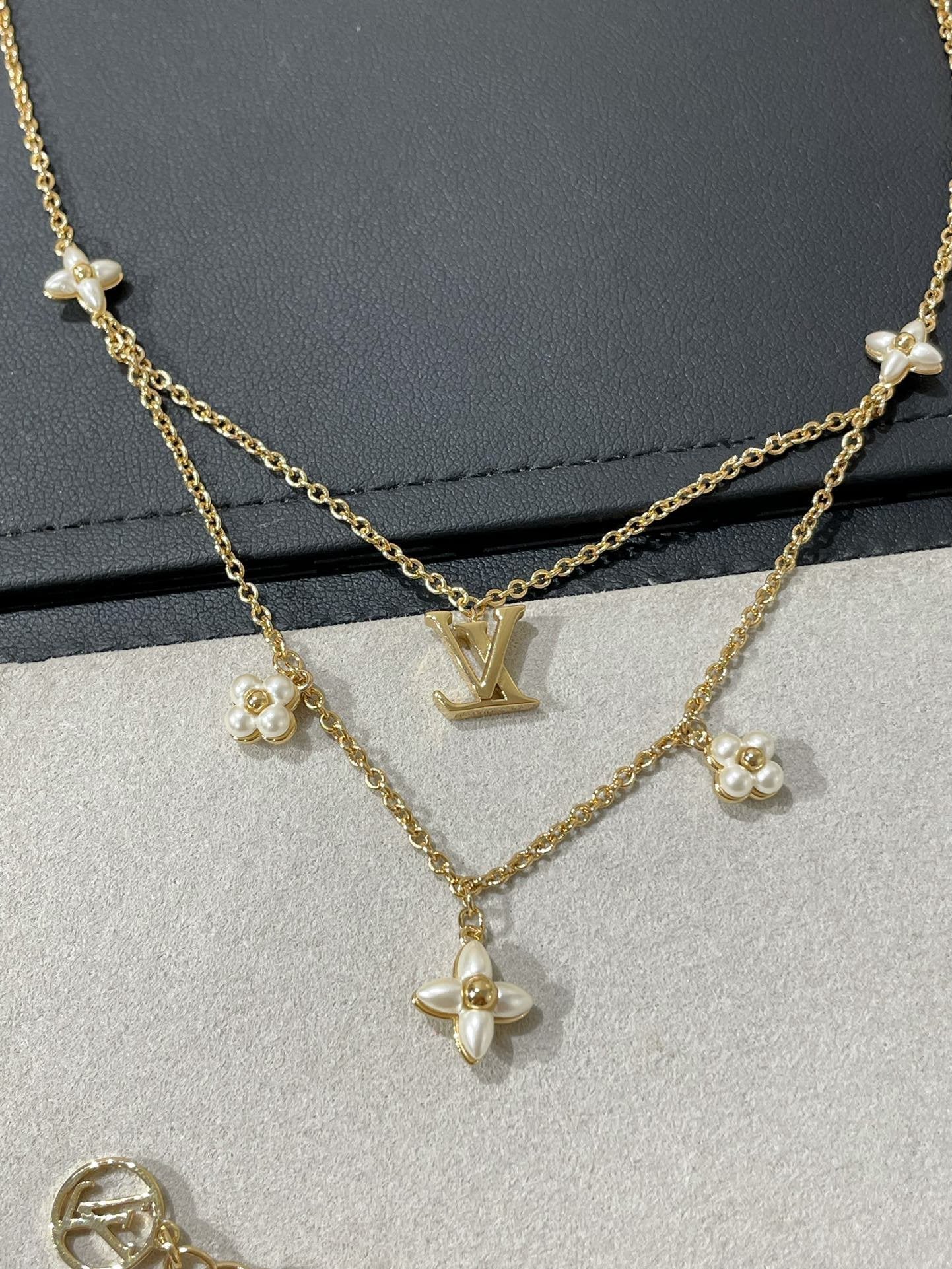 [Kincade Jewelrys]FLOWERGRAM GOLD MOP DOUBLE ROW NECKLACE