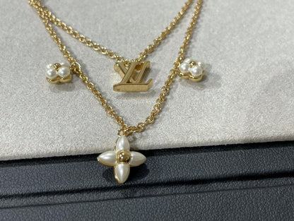 [Kincade Jewelrys]FLOWERGRAM GOLD MOP DOUBLE ROW NECKLACE