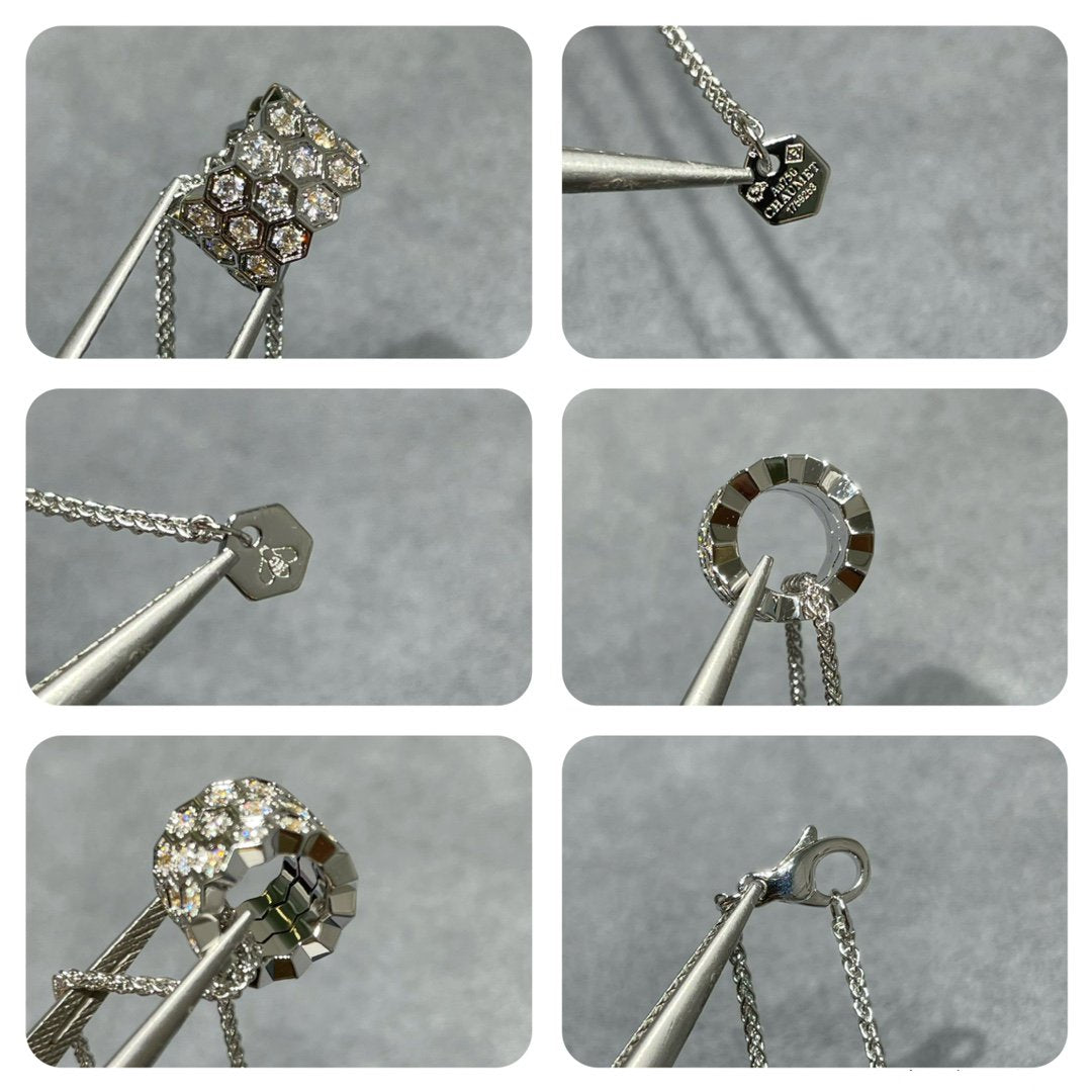 [Kincade Jewelrys]BEE LOVE DIAMOND PAVED 3 ROW NECKLACE