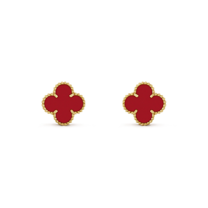 [Kincade Jewelrys]CLOVER MINI 9.5MM CARNELIAN EARRINGS