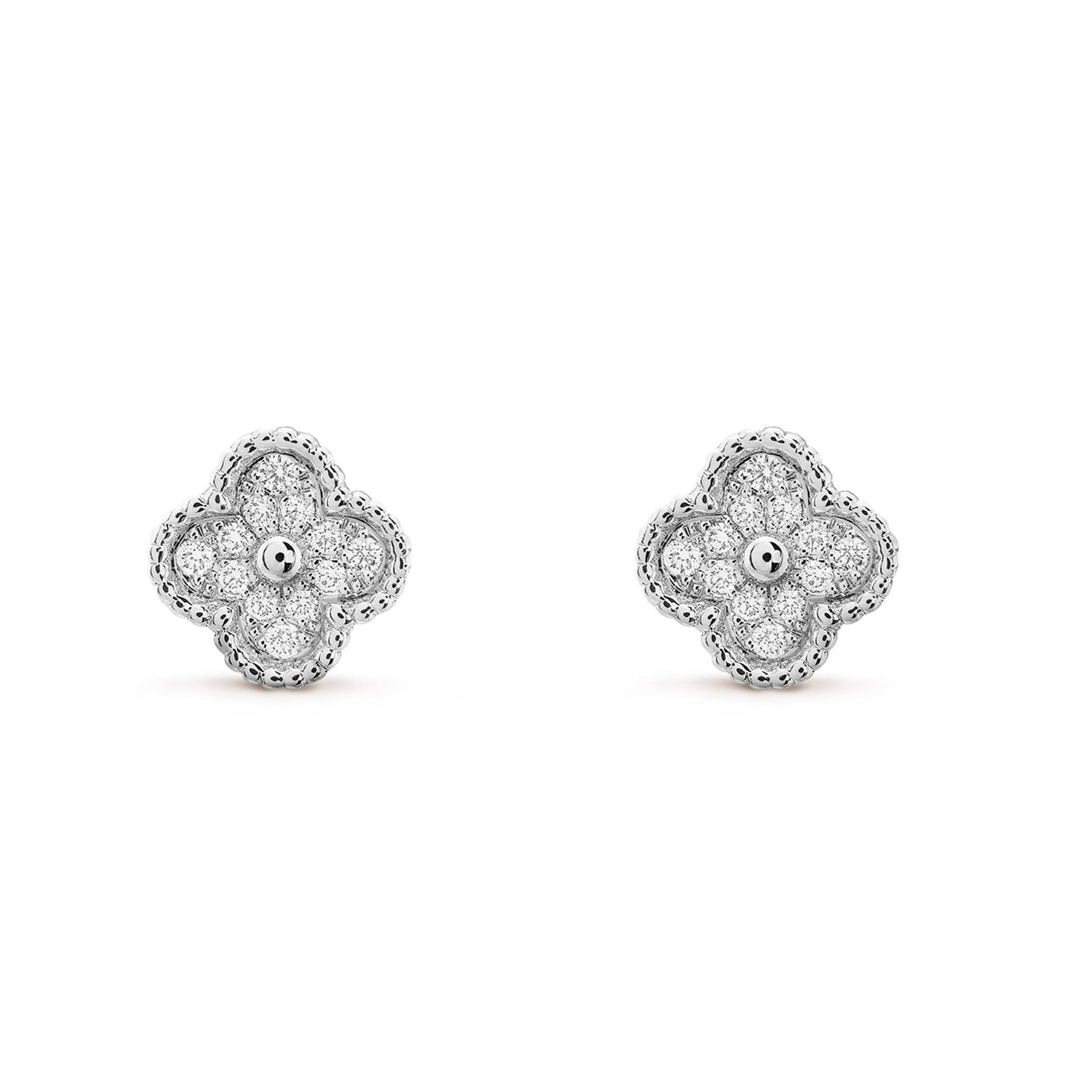 [Kincade Jewelrys]CLOVER MINI DIAMOND STUD EARRINGS