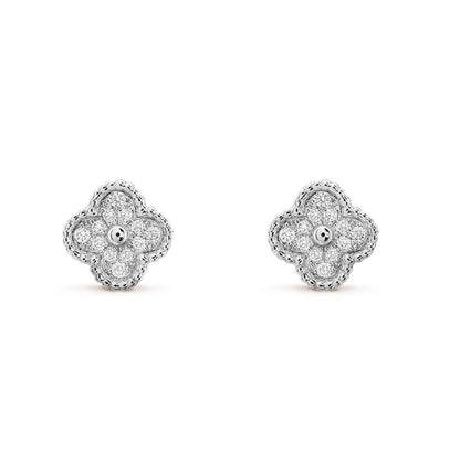 [Kincade Jewelrys]CLOVER MINI DIAMOND STUD EARRINGS