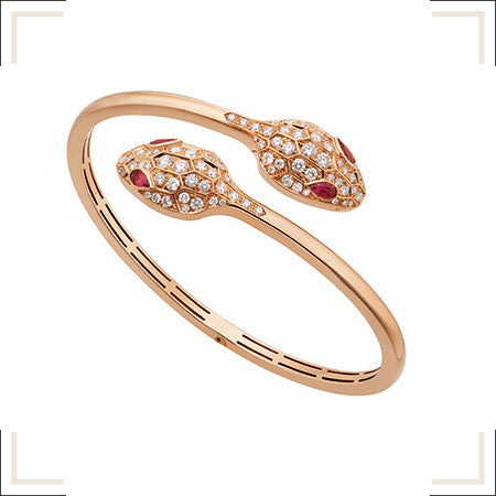 [Kincade Jewelrys]SERPENTI BRACELET PINK GOLD DIAMOND DOUBLE SNAKE
