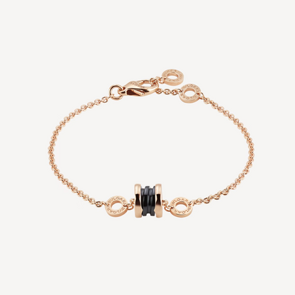 [Kincade Jewelrys]ZERO 1 SOFT PINK GOLD AND BLACK CERAMIC BRACELET