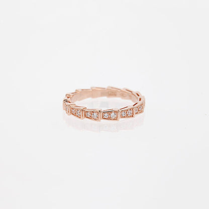 [Kincade Jewelrys]SERPENTI RING PINK GOLD DIAMOND PAVED 3MM