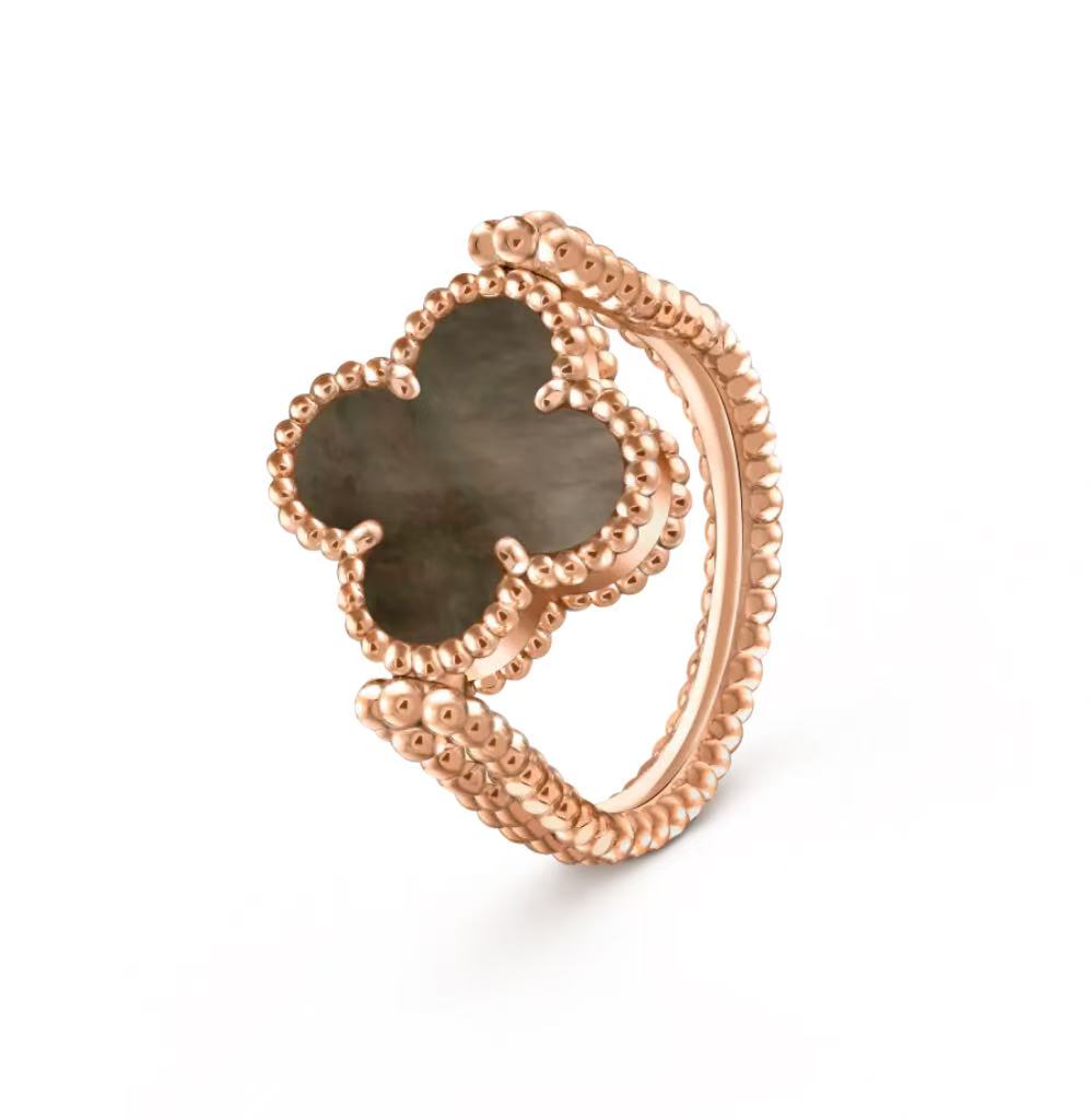 [Kincade Jewelrys] BAGUE EN OR ROSE CLOVER RIVERSIBLE