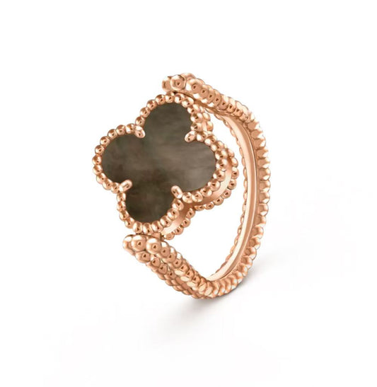 [Kincade Jewelrys] BAGUE EN OR ROSE CLOVER RIVERSIBLE