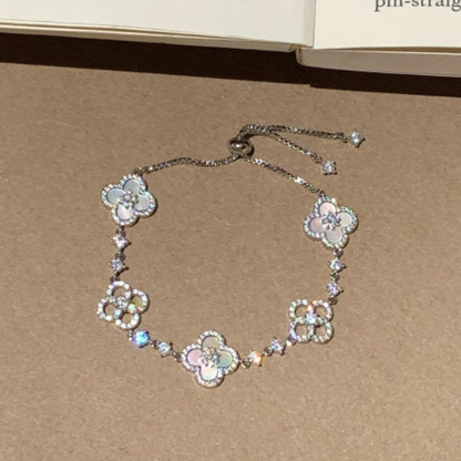 [Kincade Jewelrys]CLOVER 5 MOTIF PINK BLUE RED WHITE BRACELET