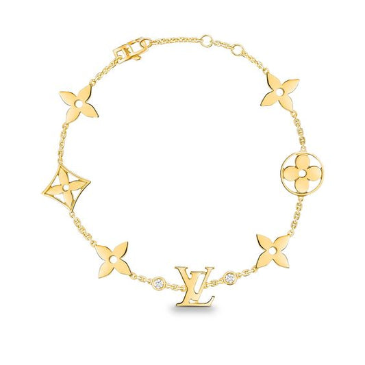 [Kincade Jewelrys]STAR AND SUN 7 MOTIFS GOLD BRACELET