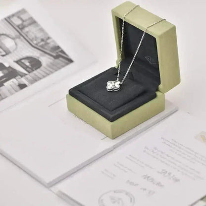 [Kincade Jewelrys]CLOVER  15MM DIAMOND LASER NECKLACE SILVER