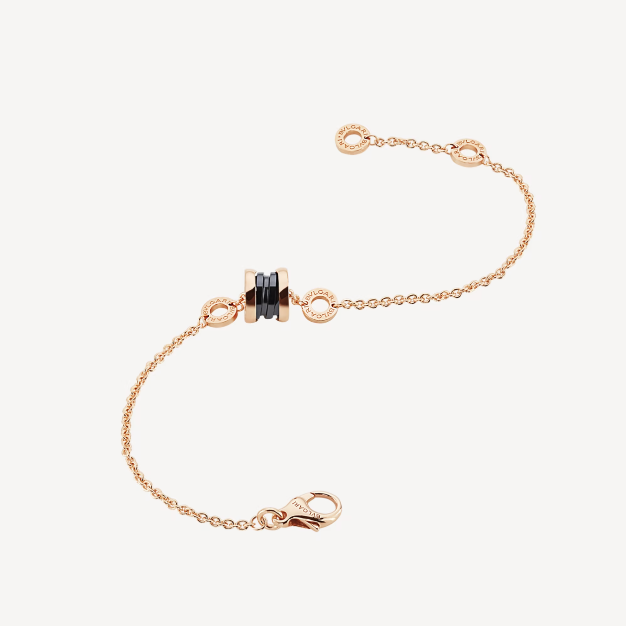 [Kincade Jewelrys]ZERO 1 SOFT PINK GOLD AND BLACK CERAMIC BRACELET