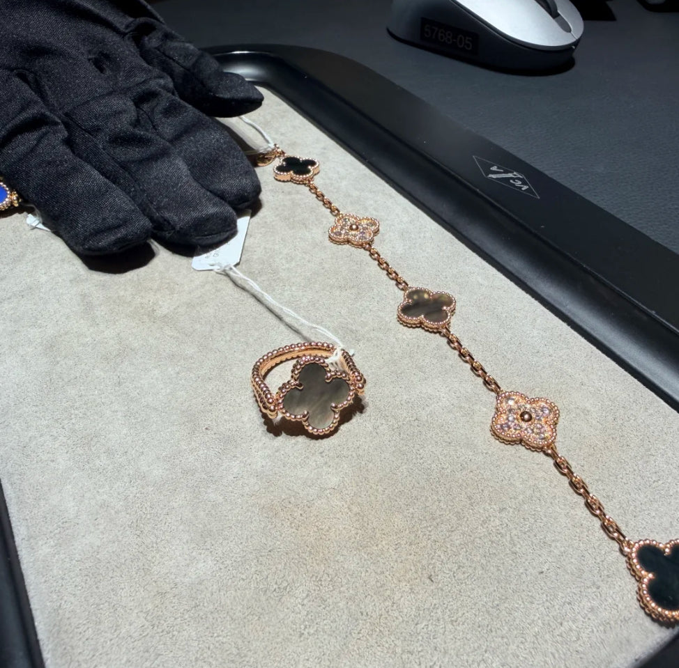 [Kincade Jewelrys] BAGUE EN OR ROSE CLOVER RIVERSIBLE