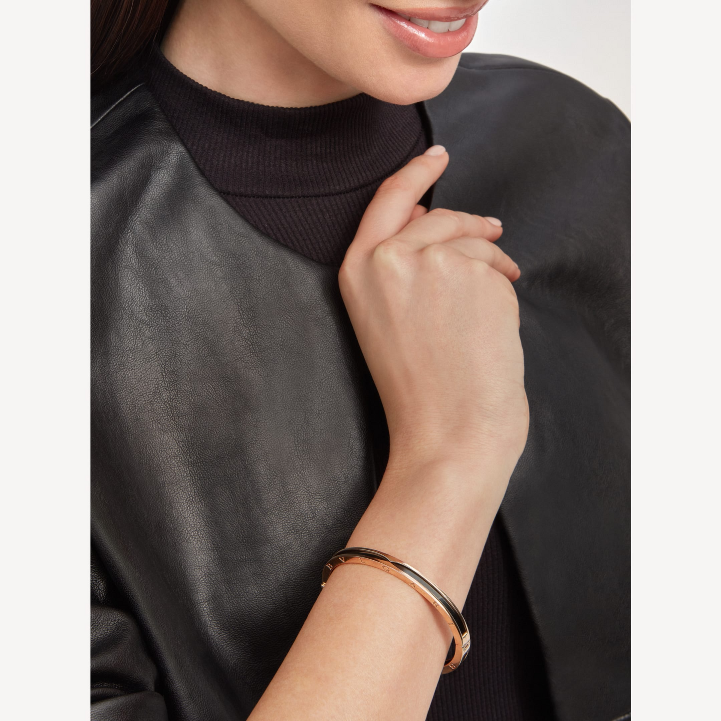 [Kincade Jewelrys]ZERO 1 PINK GOLD WITH BLACK CERAMIC BRACELET