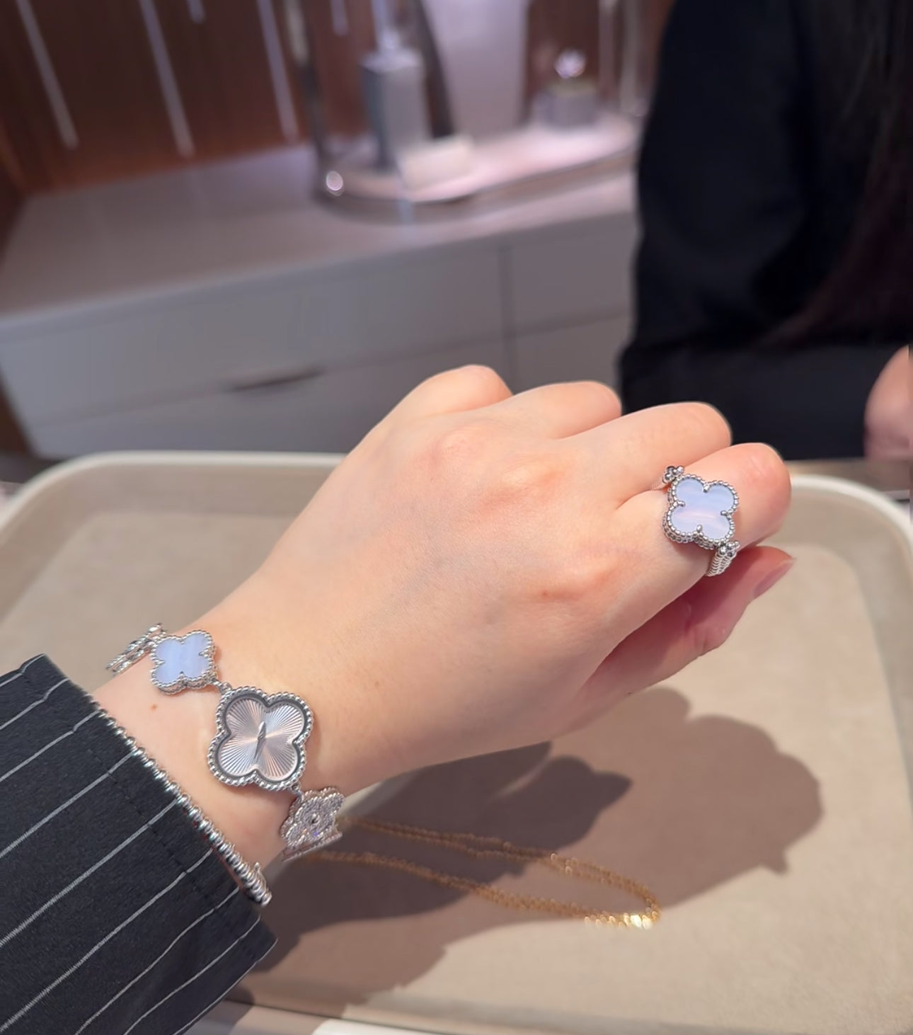 [Kincade Jewelrys] BAGUE EN OR ROSE CLOVER RIVERSIBLE