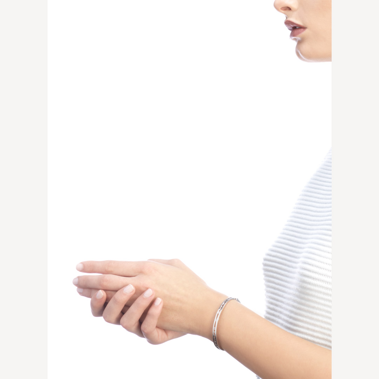 [Kincade Jewelrys]ZERO 1 SPIRAL LOGO SILVER BRACELET