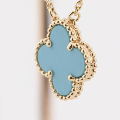 [Kincade Jewelrys]CLOVER 15MM VINTAGE TURQUOISE NECKLACE
