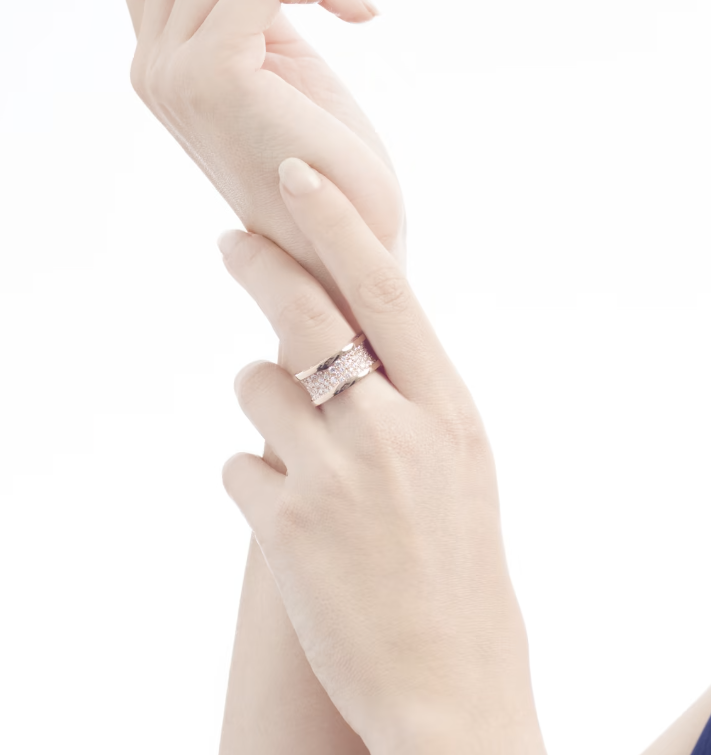 [Kincade Jewelrys]ZERO 1 WITH PAVED DIAMONDS ON THE SPIRAL RING